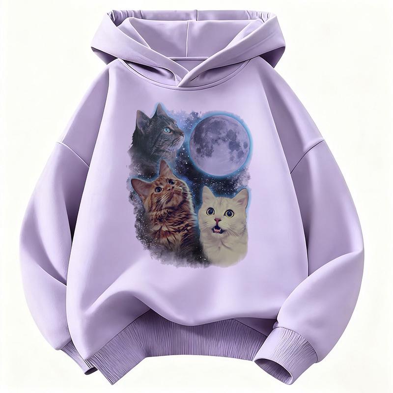 Fashion Hoodie Kids Cat Children's Sweatshirt Cute Kawaii Hoody for Boys Girls Autumn Winter Casual Hoodies