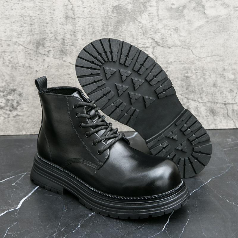 

British Martin boots platform heightening boots business commuter leather shoes 22J 38 чёрный