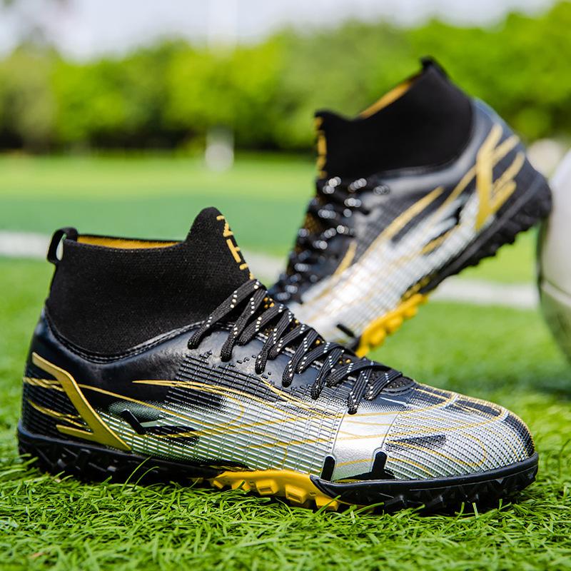 Football Shoes Fly-woven Socks Mouth Tf Broken Nails Artificial Turf Training Long Nails Competition Shoes Parent-child