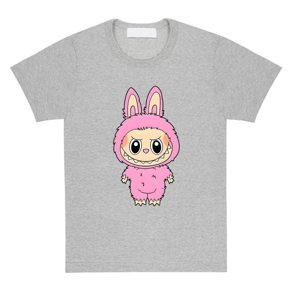 Girls Tees Kawaii Doll Labubu T-shirt 2025 Fashion Cartoon Graphic Tshirts Short Sleeve Cotton Female T Shirts Streetwear Women