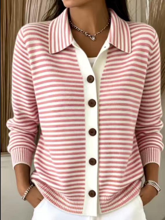 Autumn/Winter Women's Striped Loose Knit Cardigan