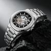 Skelett Automatische Mechanische Uhren Wasserdicht Leuchtende Zeiger Edelstahlarmband Luxus Dress-Armbanduhr für Herren