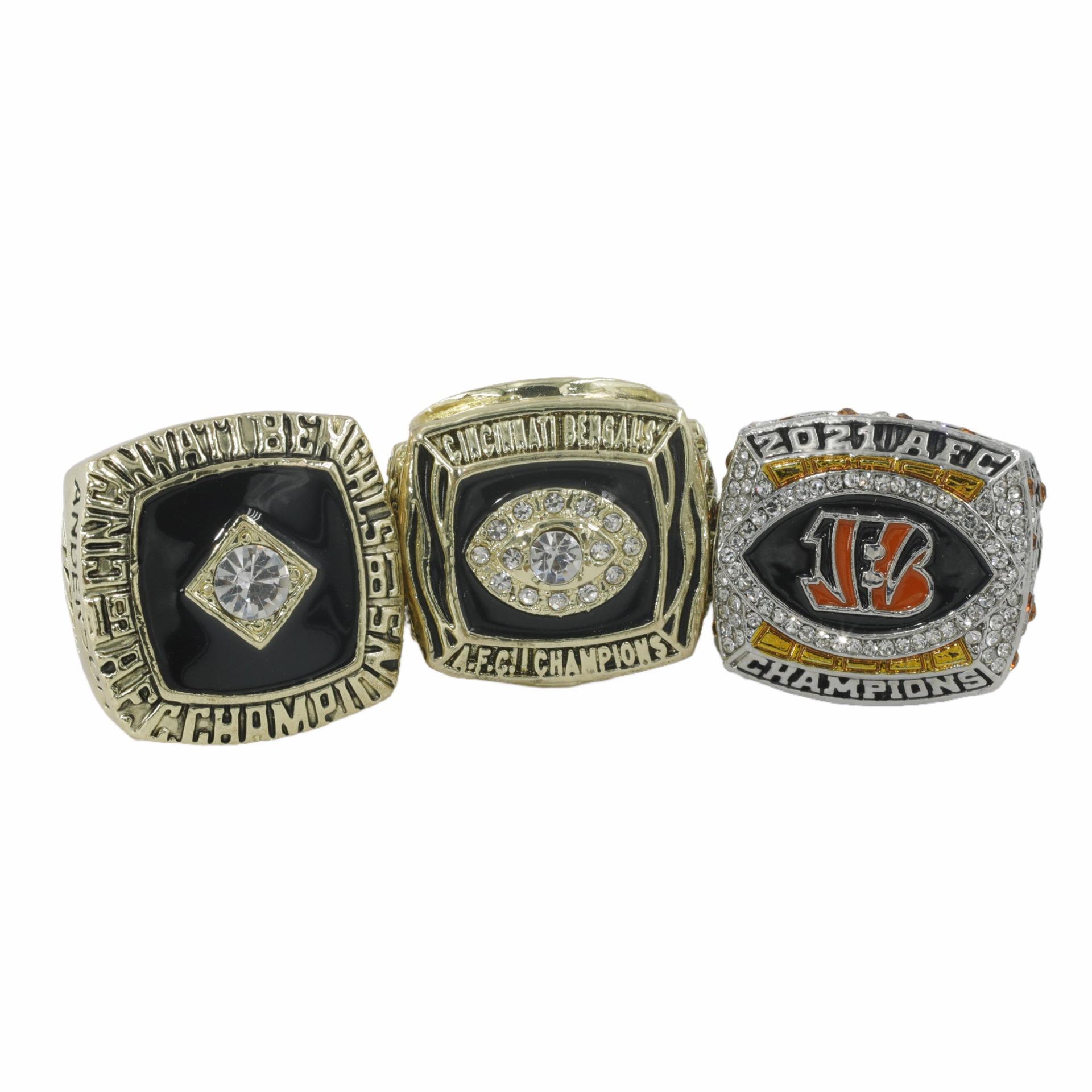 Набор Чемпионских Колец АФК Cincinnati Bengals (1981, 1988, 2021) - Набор из 3 шт. Ring Size 11