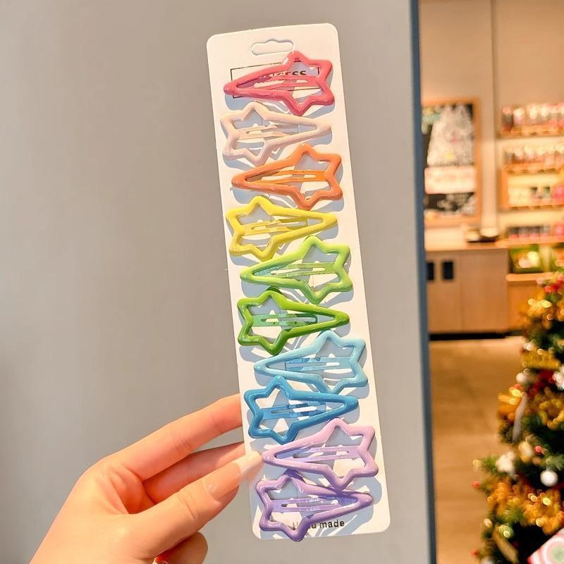 10Pcs/Set Colorful Shaped Hair Clips Non Slip Assorted Bright Colors Bulk for Travel Shooting Cute Hairstyling