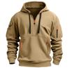 European Men's Hooded Zipper Sweatshirt with Multi-Pocket Pullover - Spring & Autumn Casual Jacket