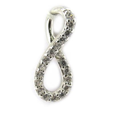 [M1717] - Pingente Prata 'Infinito' prateado