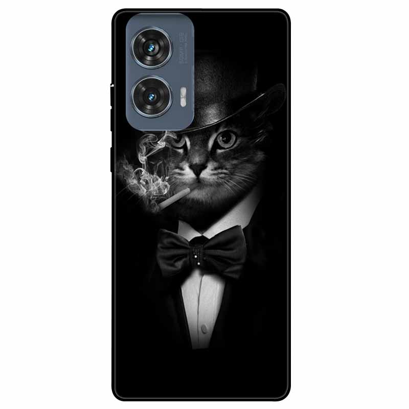 For Moto Edge 50 Fusion Case Silicone Space Animal TPU Soft Black Cover For Motorola Edge 50 Fusion Cases 50Fusion Cool TPUCover
