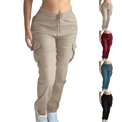 Women's Fashion Solid Color Drawstring Workwear Mountaineering Pants