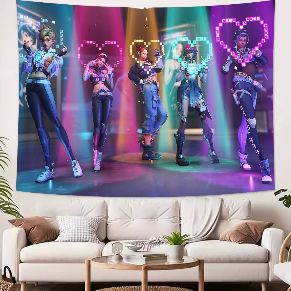 TOP Cool Popular FPS OOverwatch 2 Gaming Tapestry Popular Room Decoration Wall Tapestry Art Room Home Decor Wall Art Decor