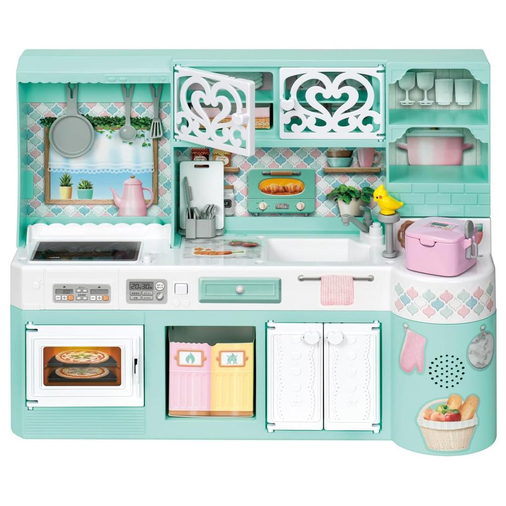 CONSTRUCT-BOTS Takara Tomy Licca-chan LF-03 Lively Sound Licca-chan Kitchen Dress-Up Pretend Play Toy for Ages 3 and Up