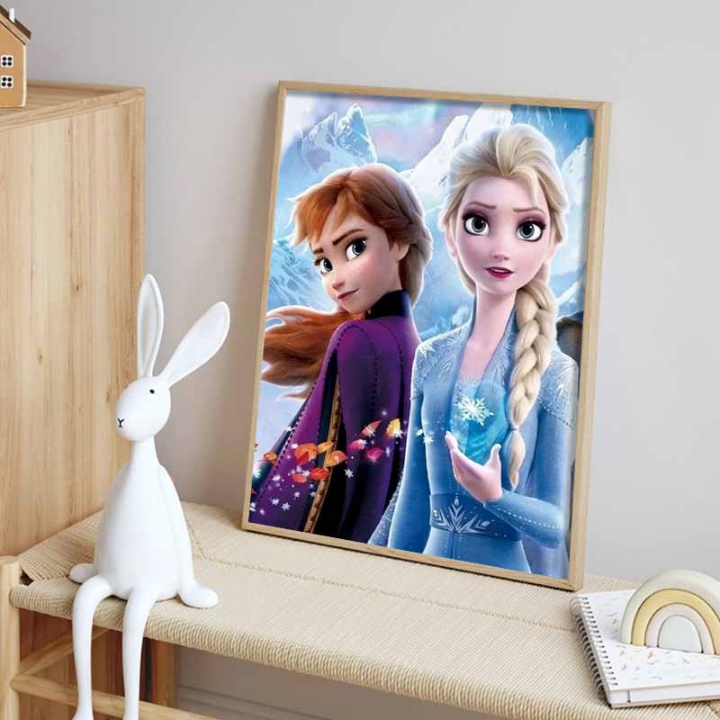 Disney Diamond Painting 5D DIY Frozen Elsa and Anna Illustration Art Mosaic Embroidery Decoration Cross Stitch Gift