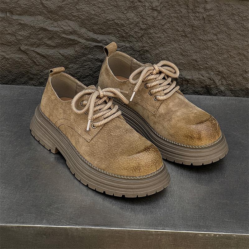 Big Head Derby Shoes Low-top Platform British Style Tooling Couple Shoes Casual Retro Old Leather Shoes 45109-J