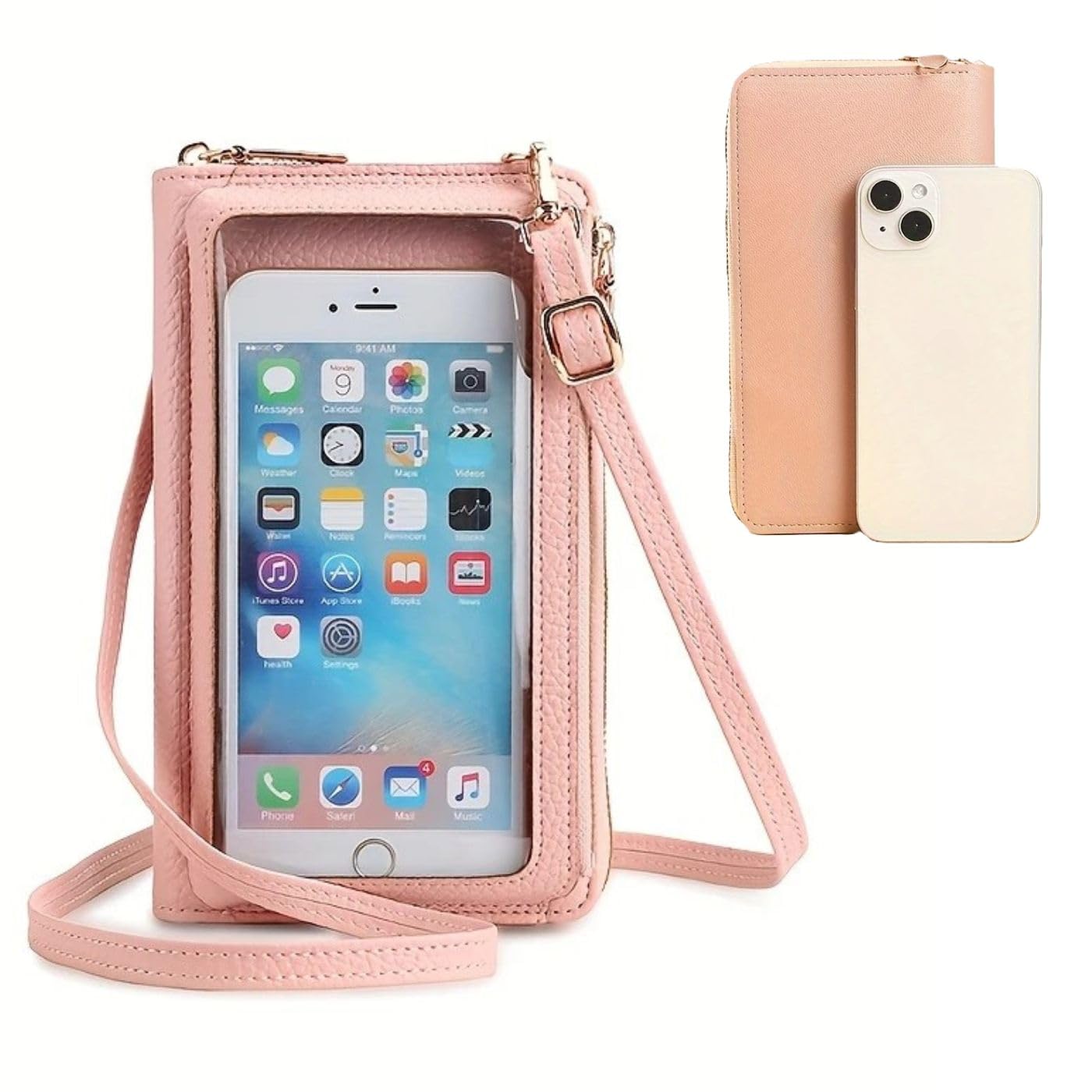 

Кошелек для смартфона Freelii работает во время и небольшая вещь легкая сумка 3-в-1, место, кошелек, зарядное устройство, хранение, наплечная/кроссбоди сумка/сумочка розовый