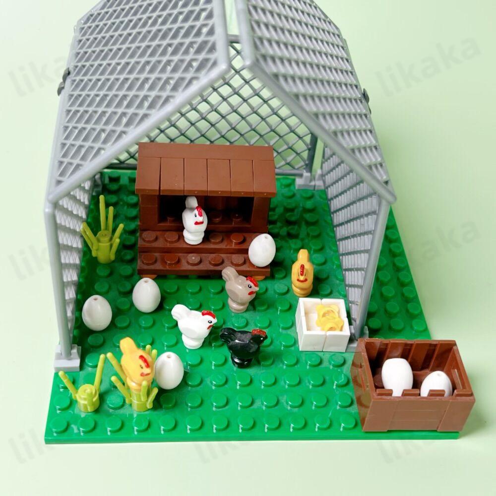 Moc Animals Construction Blocks City Farm Chicken Coop Hen House Blocks Diy Toys For Kids Young Boys Girls Birthday Gifts Kids Toys