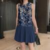 ZANZEA Women Casual Round Neck Print Patchwork Summer Sleeveless Dress