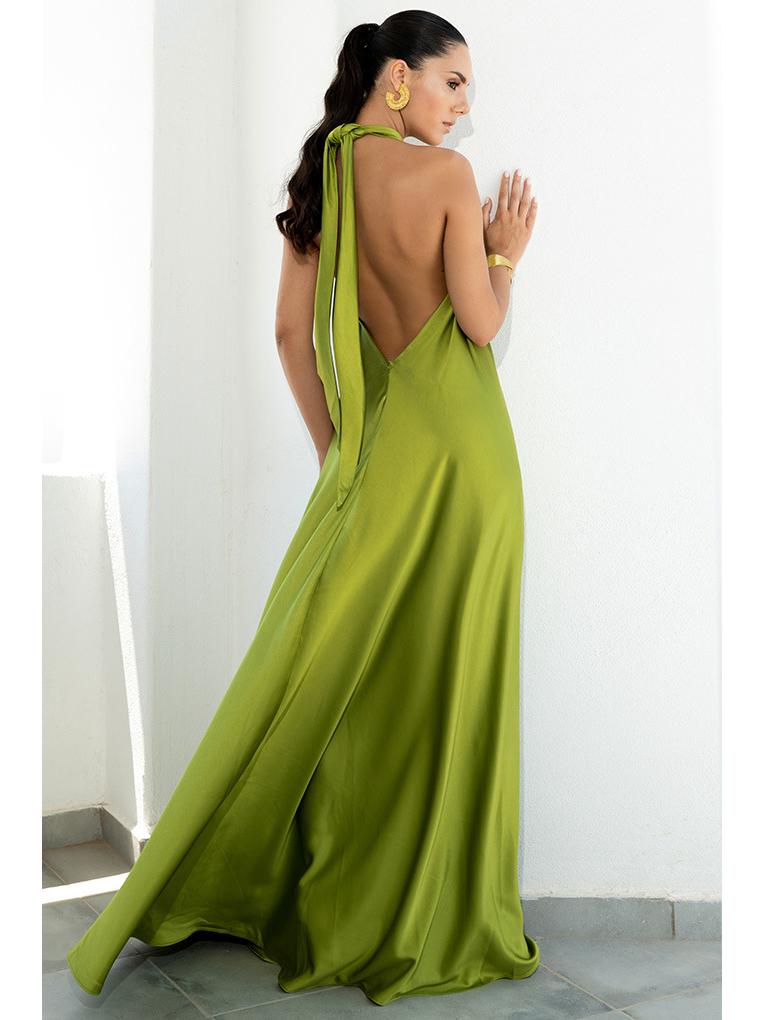 2023 Letní Dámské Sexy Saténové Večerní Šaty na Špagetová Ramínka