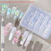 DIY Accessory Package: 2/3pcs 3D Hibiscus Flowers Nail Art Mold, Resin Carving Template with Ballet Bows Design