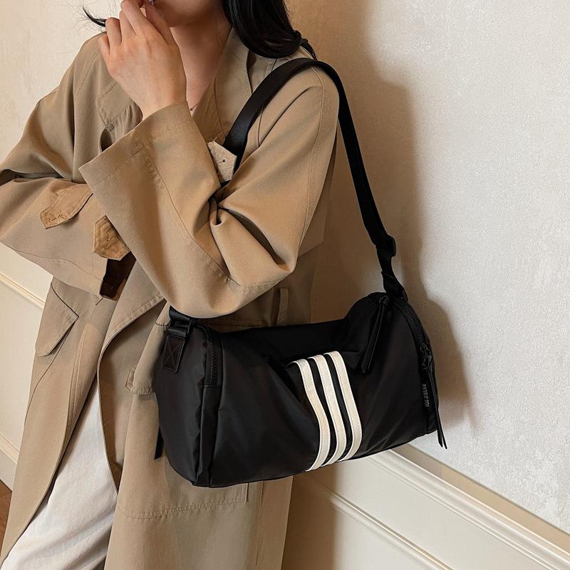 Striped Water-resistant Pillow Bag Women's Shoulder Crossbody Bag