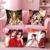 Heaven Officials Blessing Cushion Cover Antidustmite Sofa Cushion Decorative Office Cover Lounge Area Indoor Outdoor Use