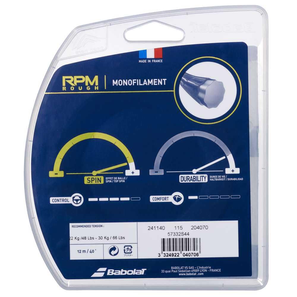 Babolat RPM ROUGH Tennis Single Dark 241140 String, String, Gray, 125g, (125dg)