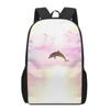 Dolphin Ocean Animal Print Children School Bag Girls Boys Casual Backpack Student Schoolbag Teenager Daily Storage Rucksacks