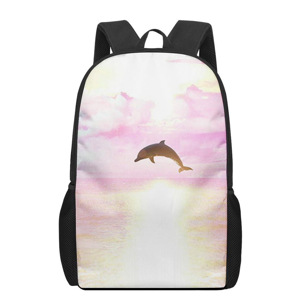 Dolphin Ocean Animal Print Children School Bag Girls Boys Casual Backpack Student Schoolbag Teenager Daily Storage Rucksacks