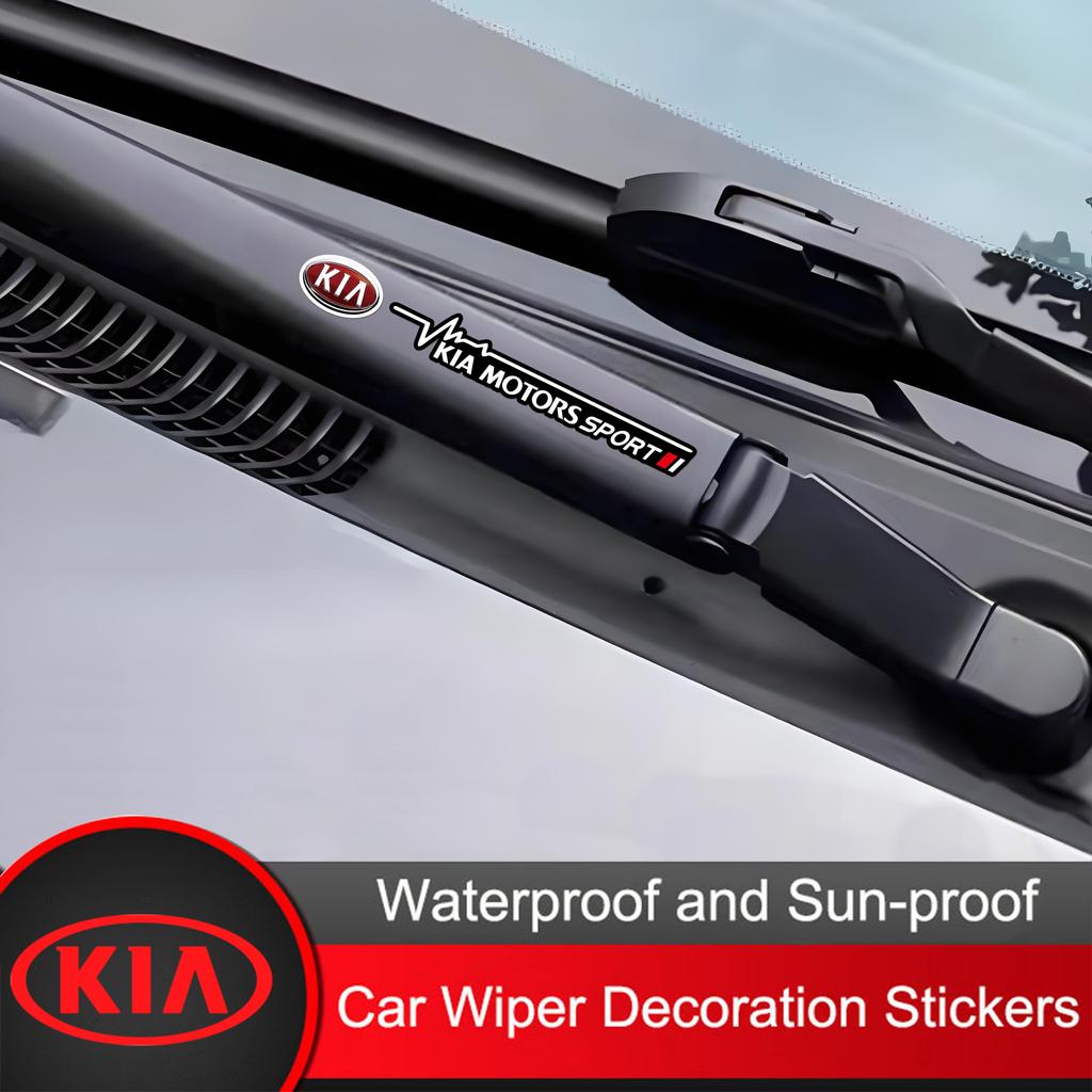2Pcs Car Logo Window Wiper Sticker Decor Decal Accessories For KIA Carnival Niro EV9 K8 Forte Cerato Sportage Ray EV Telluride udrgf