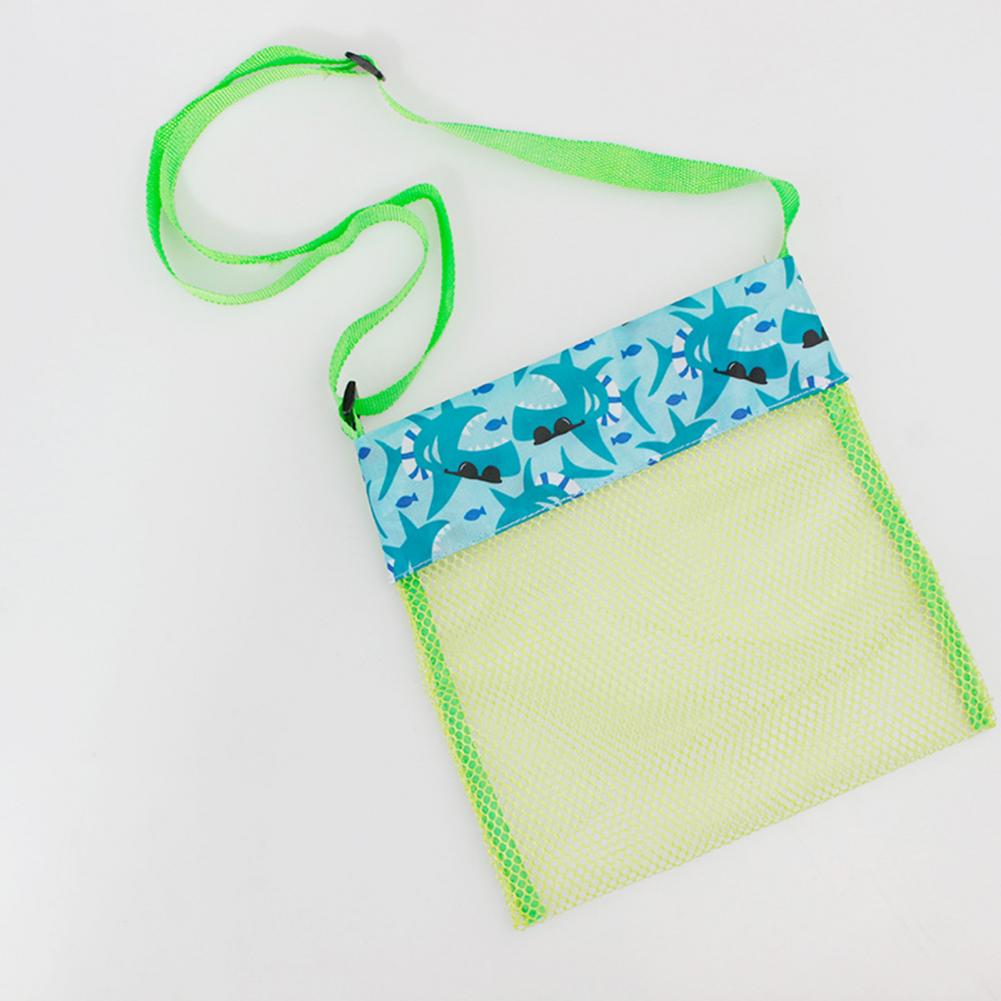 Ultra Light Mesh Beach Bag Adjustable Shoulder Strap Portable Sea Shell Collecting Bag  Kids Beach Bag    Beach Plaything Bag