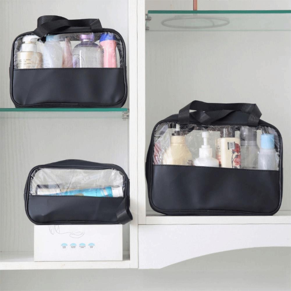 Transparent Travel Cosmetic Bag Zipper Closure Women Wash Pack Portable Toiletry Pouch  Makeup