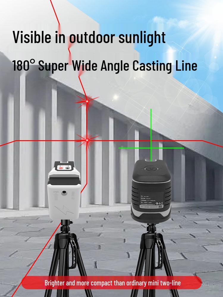 Compact High-Precision 2-Line Laser Level with Strong Light and Infrared Technology