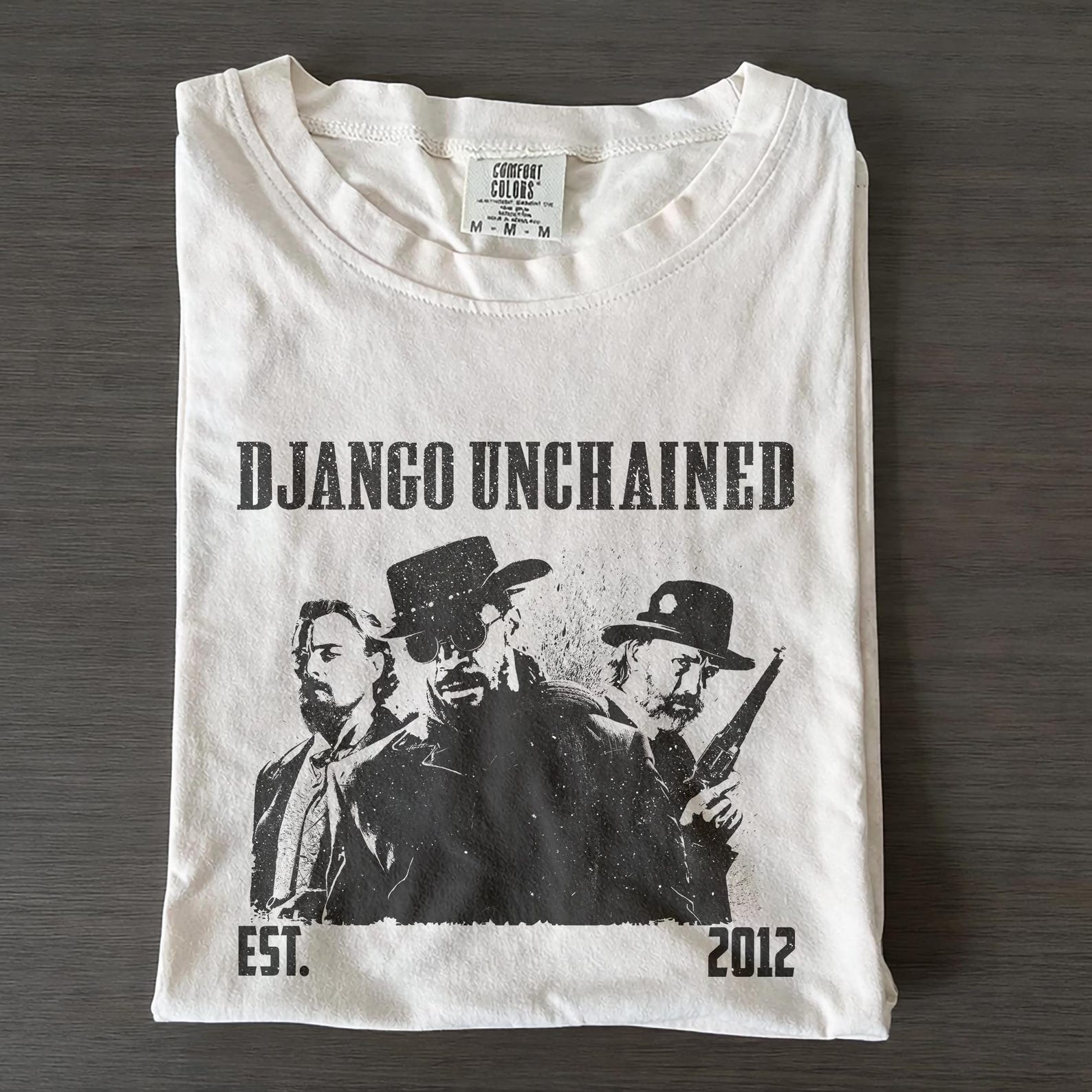 Django Unchained Retro Western Shirt, Comfort Colors Unisex Tee S