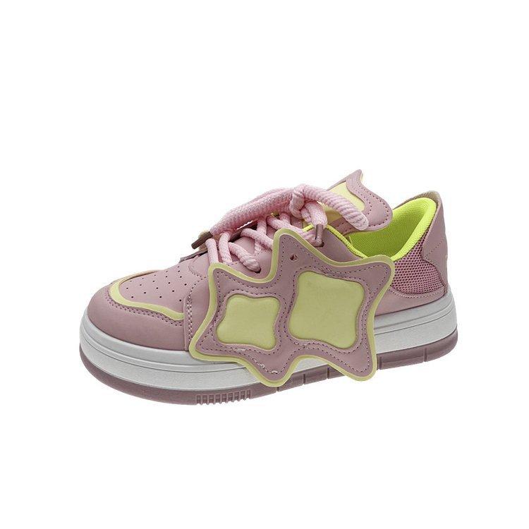 

Женская повседневная обувь с низким берцем в корейском стиле, кроссовки с цветными блоками 40 розовый