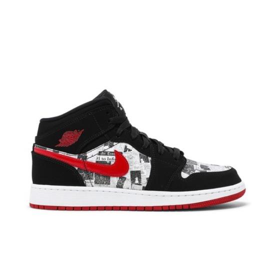 Air Jordan 1 Mid SE GS Noviny Air Times BQ6931-061