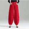2026 Spring/Summer Women's Plus Size High Waist Wide Leg Black Lantern Pants