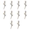 Yousheng 10Pcs Nail Decorations Creative Shape Vibrant Color Rust-proof Stunning Visual Effect Multipurpose Decorative Alloy 3D Rose Flower Nail Art