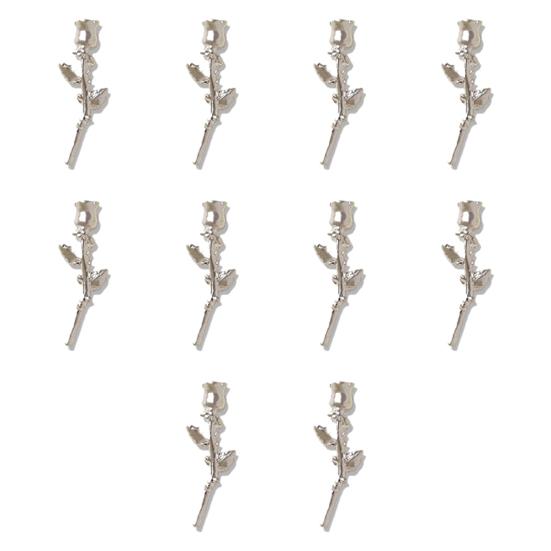 Yousheng 10Pcs Nail Decorations Creative Shape Vibrant Color Rust-proof Stunning Visual Effect Multipurpose Decorative Alloy 3D Rose Flower Nail Art