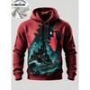3D  Halloween Fleece Hoodie Pumpkin Scarecrow Skeleton Kid Moon Graveyard Pullover Long Sleeve Kangaroo Pocket Sweatshirt