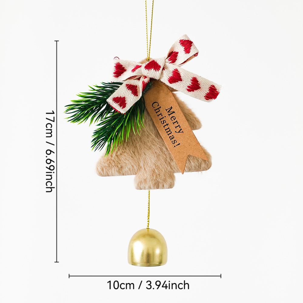 2PCS Bells Christmas Tree Decorations Indoor Outdoor, Plush Pendant Hanging Christmas Ornaments  Gifts for Party Home Decor