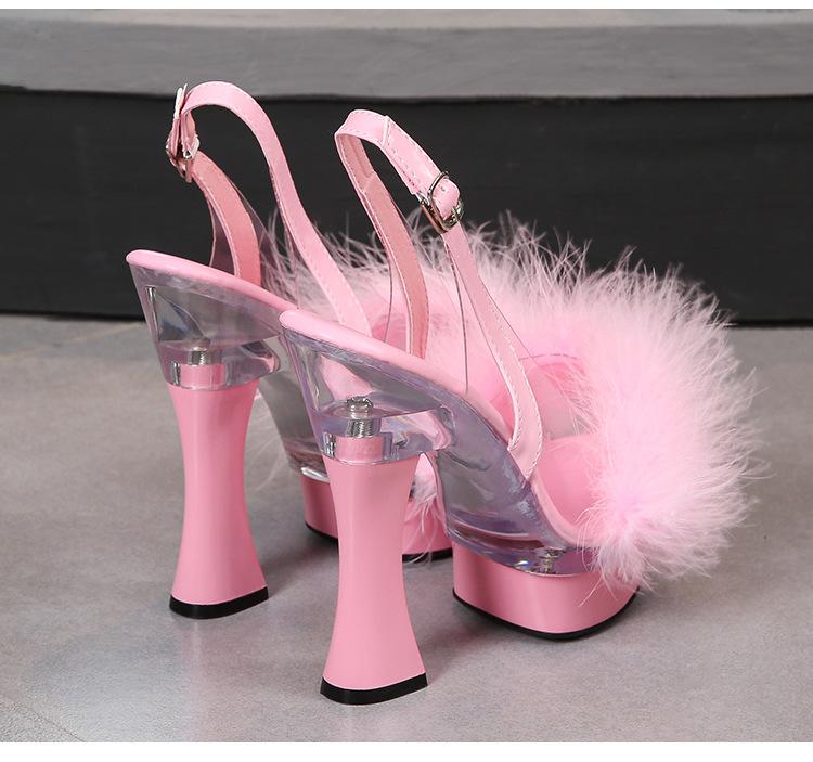 Paros Peste Gura Pantofi Toc Gros Toc Inalt Model Sandale Femei