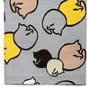 Yamamoto Jin Shoten Japanese Goods, Kyoto Accessories, MOKUHAN Shantung Three-Width Furoshiki (Cat), B Gray, Approx. 106 X 105 Cm