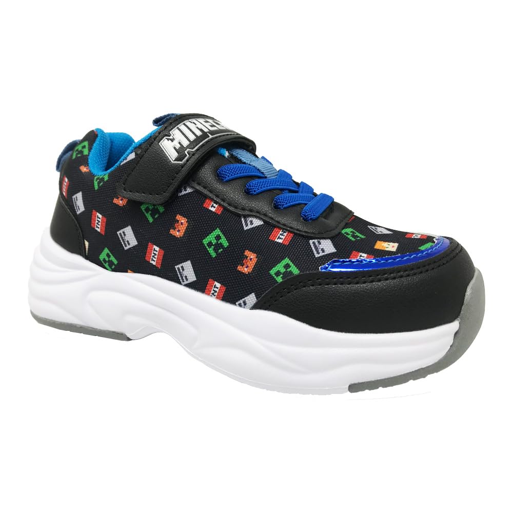 

Детские кроссовки Minecraft с принтом Creeper, Skeleton, TNT, Steve, Alex по всей поверхности (Черный, Размер 22.0 см) 1X3M48H