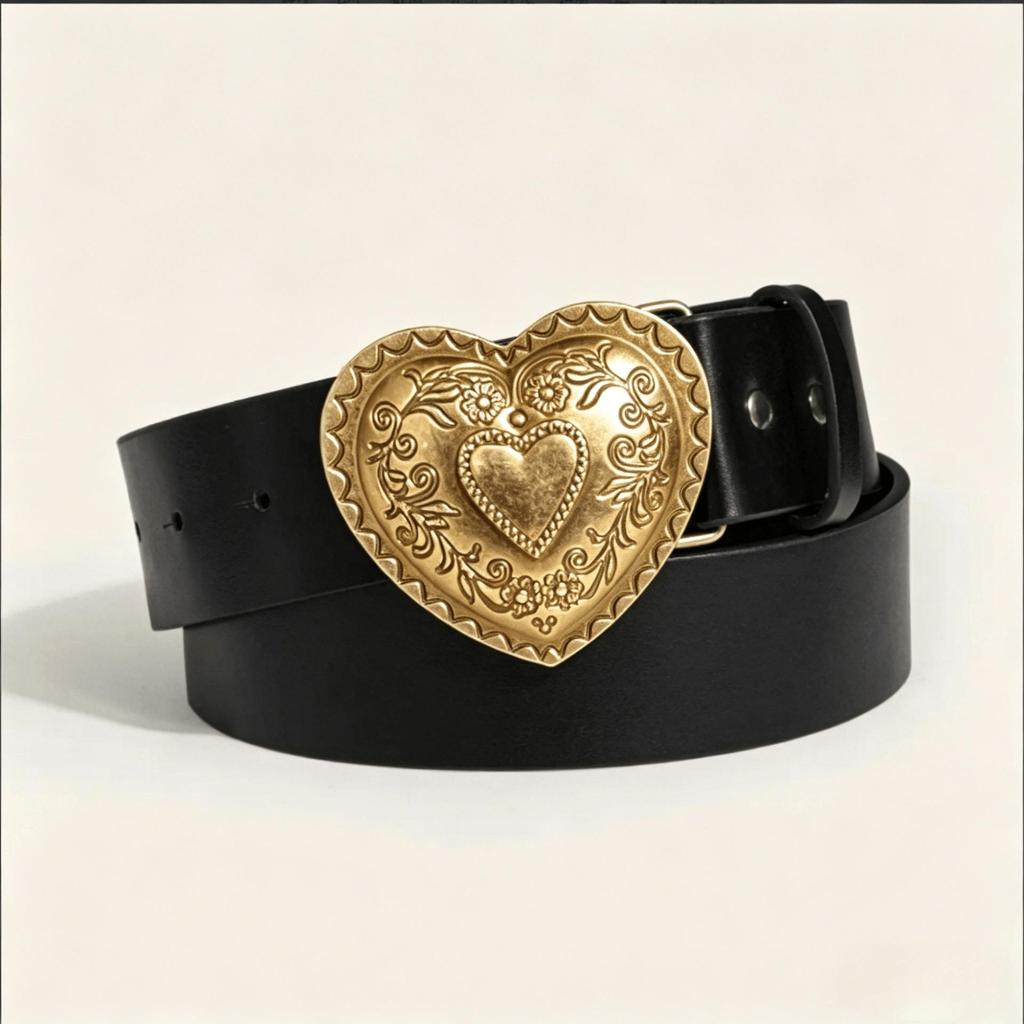 Retro Love Y2K Women's Carved Belt for Jeans and Workwear
