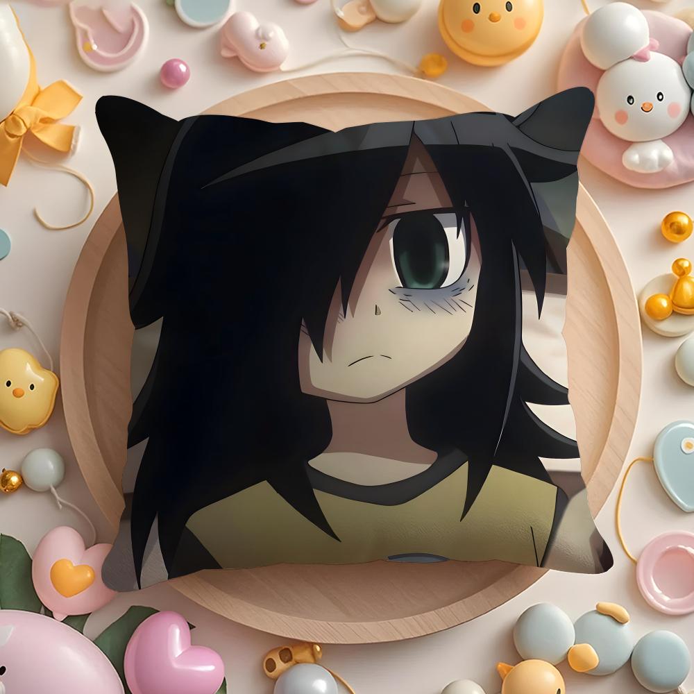 Anime T-Tomoko K-Kuroki Cushion Cover Home & Car Multi-Scene Pillow Cover - Reversible, Soft & Durable for Daily Use