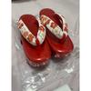 Used [SOUBIEN] Soubien Women's Sandals, Single Item, Red, White, Cherry Blossom