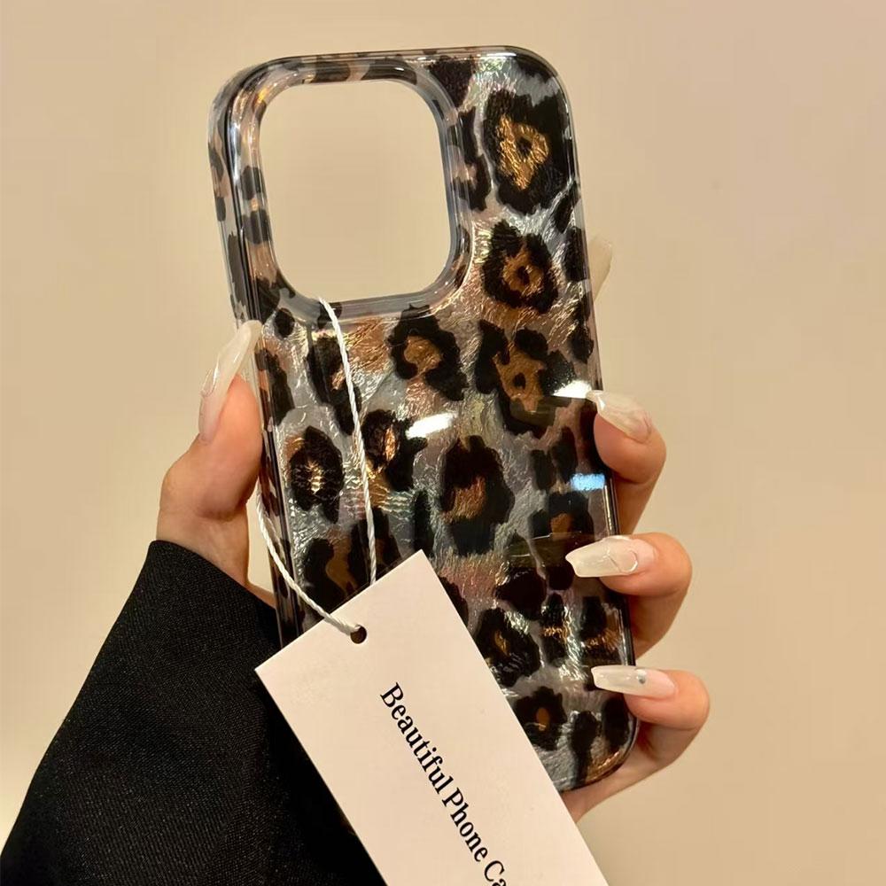 INS Korean Black Leopard Print Phone Case for iphone 17 Air 16 15 14 13 11 12 Pro Max 7 8 Plus X XS XR SE 2022 2020 16e Cover