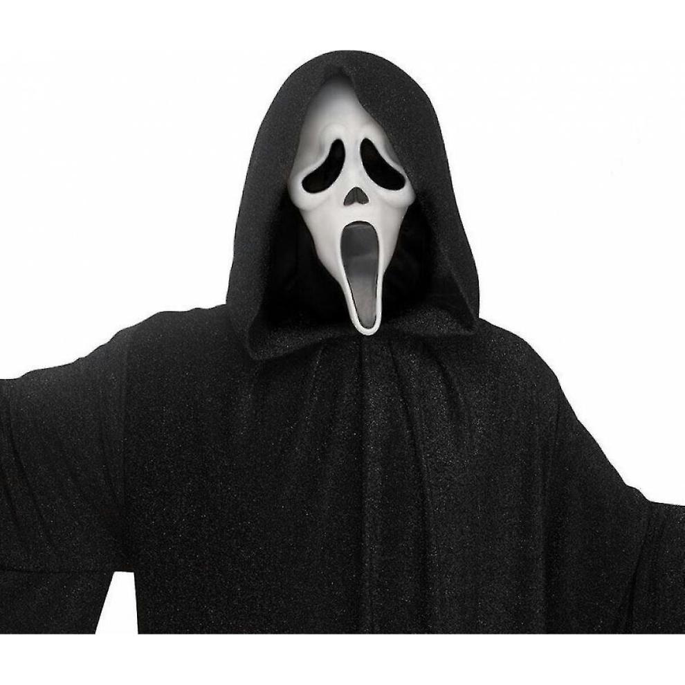Disfraz de Bata con Capucha Cara de Grito Fantasma para Adulto 25º Aniversario – Atuendo Completo con Máscara, Guantes, Cinturón y Cuchillo