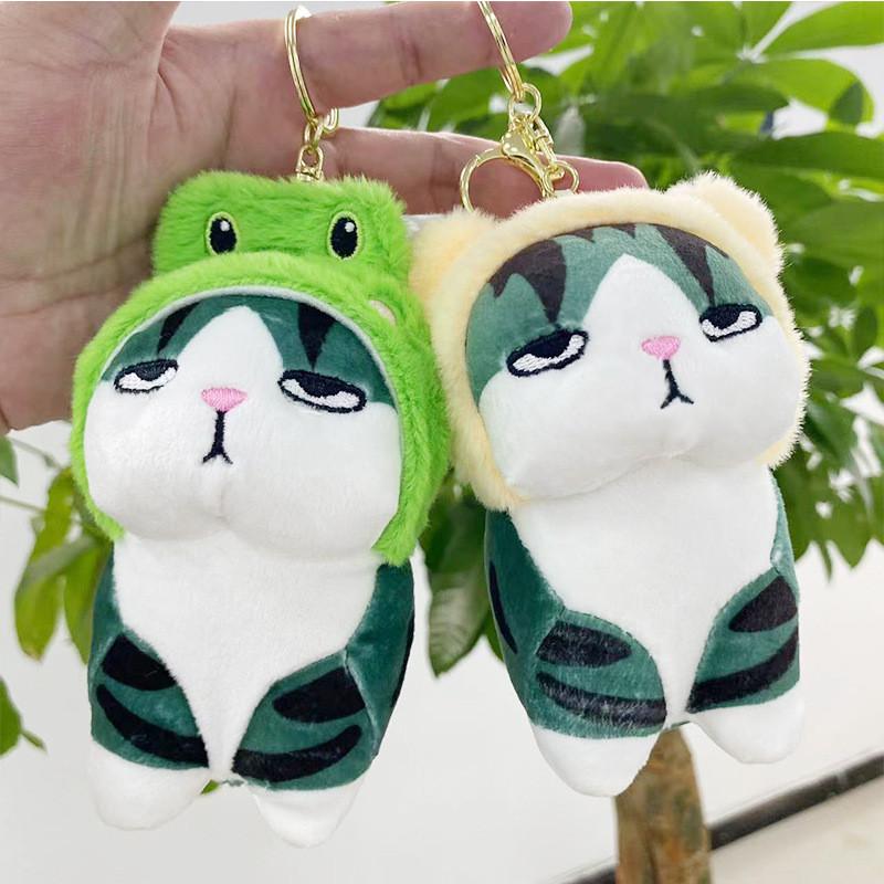 Adorable Plush Cat Keychain Unique Plush Doll Toy Colorful Backpack Charm Gift For All
