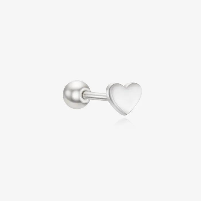 925 Flat Miniheart Piercing (single)