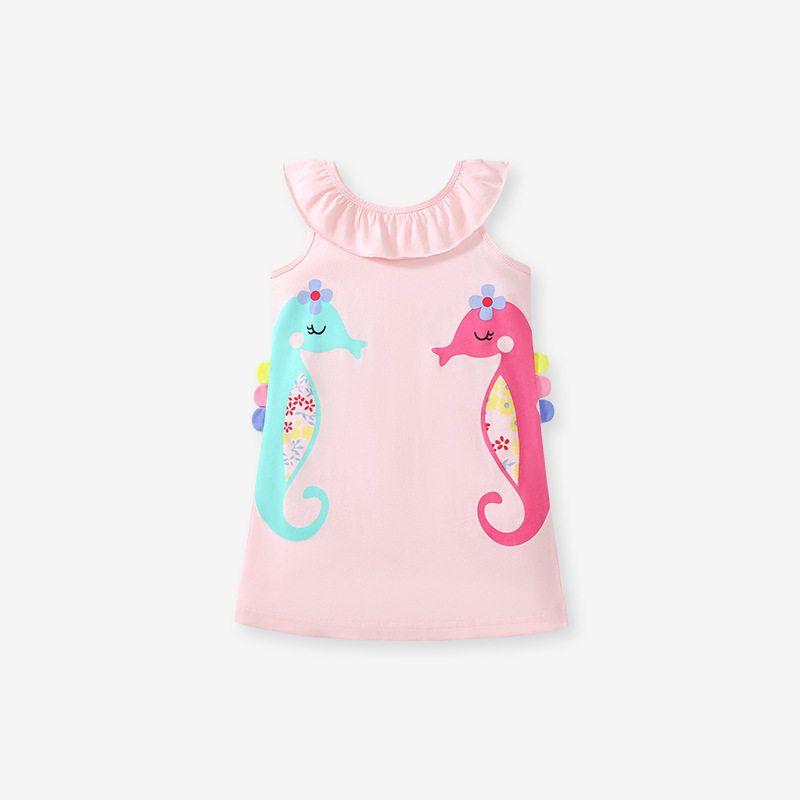 Little Maven Summer Baby Skirt Cross-Border Fashion Girl Dress Cute Cartoon Children Shirt Gs 3070 6Y (130cm)