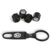1 set Metal Wheel Air Valve Covers Tire Valve Stem Caps with Keychain for VW CC Golf 6 7 GTI Tiguan B5 B6 B7 MK5 Passat OEM 3B7